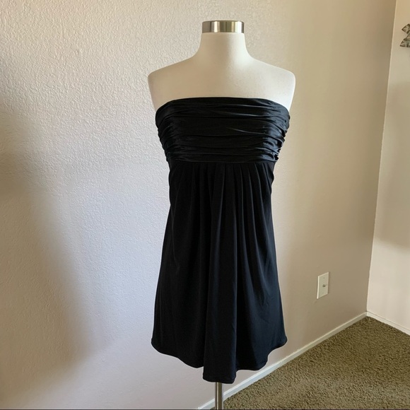 Davids Bridal Satin Jersey Empire Waist Mini Dress - Picture 2 of 12